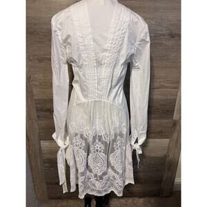 Trelise Cooper Victorian Principal Tabitha Cottagecore Button White Tunic Sz 6